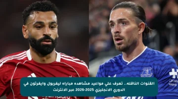 القنوات الناقلة.. تعرف على مواعيد مشاهدة مباراة ليفربول وإيفرتون في الدوري الإنجليزي 2025-2026 عبر الإنترنت